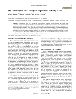 The Landscape of Fear: Ecological Implications of Being Afraid