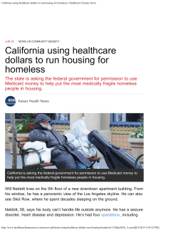 California using healthcare dollars to run housing for homeless