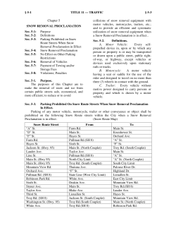 Snow Removal ​​Proclamation