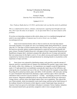 Saving Civilization - In Memory of Dr. Norman Radin