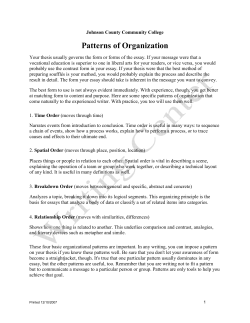 Patterns of Organization