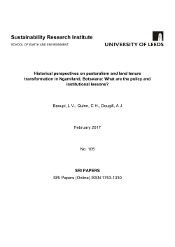 Historical perspectives on pastoralism and land tenure