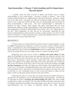 Sportsmanship - QuickScores.com