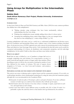 Stott - 2016 - Using arrays for multiplication in