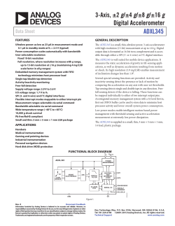 3-Axis, ±2 g/±4 g/±8 g/±16 g Digital Accelerometer ADXL345