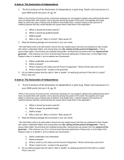 A look at The Declaration of Independence A look at The