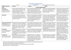 Spring 1 Homework Grid