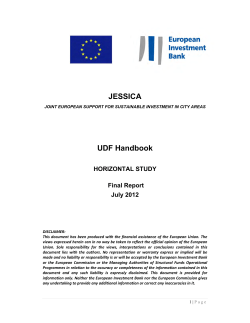 JESSICA Horizontal Study - Urban Development Funds Handbook