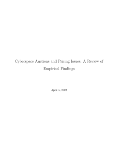 Cyberspace Auctions and Pricing Issues