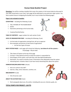 Human Body Booklet Project