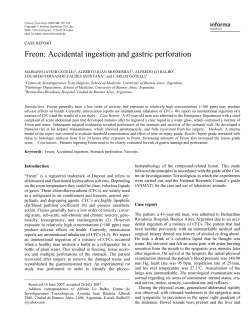 Freon: Accidental ingestion and gastric perforation