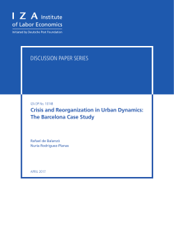 Crisis and Reorganization in Urban Dynamics: The Barcelona Case