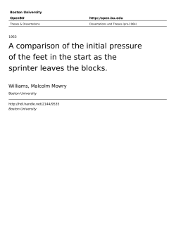 A comparison of the initial pressure of the feet in the start