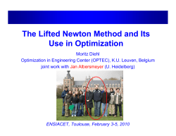 The Lifted Newton Method and Its Use in Optimization