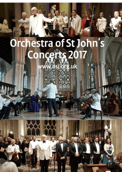 Orchestra of St John`s Concerts 2017