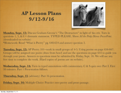 AP Lesson Plans 9/12-9/16
