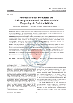 Hydrogen Sulfide Modulates the S