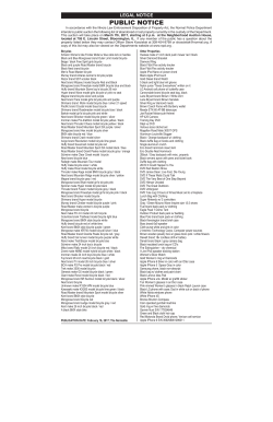 Auction Item Press Release