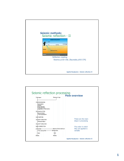 Seismic reflection - II Seismic reflection processing