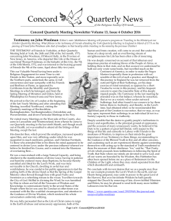 October 2016 - Concord Quarterly Meeting