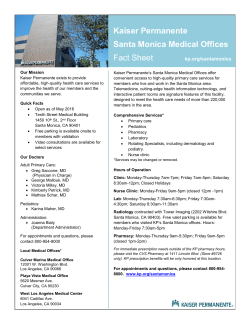 Kaiser Permanente Santa Monica Medical Offices Fact Sheet