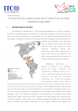 the question of globalization and its impacts on cultural minorities