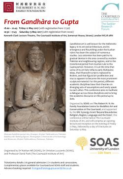 From Gandhāra to Gupta - SOAS University of London