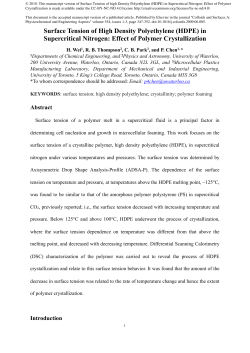 Surface Tension of High Density Polyethylene (HDPE)