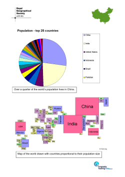 Over a quarter of the world`s population lives in China. Map