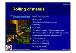 Chapter 3 - Rolling of metals