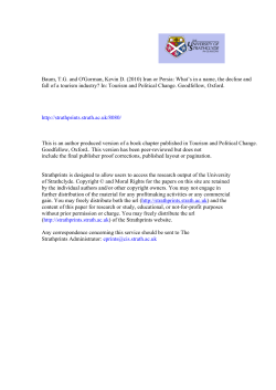 Iran or Persia: What`s in a name, the decline and fall of a tourism