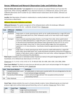 Milkweed and Monarch Observation Codes and Definition Sheet