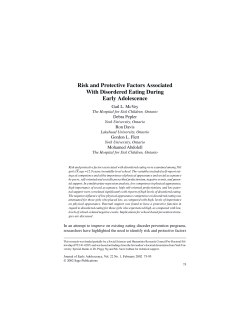 Risk and Protective Factors Associated With Disordered Eating