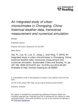 An integrated study of urban microclimates in Chongqing, China