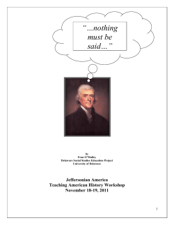 Nothing Must Be Said: Jefferson and Implied Powers