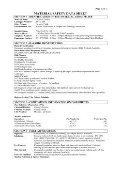 MATERIAL SAFETY DATA SHEET