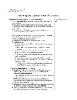New England Colonies in the 17th Century
