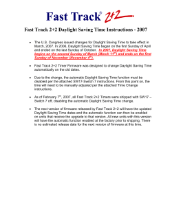 Fast Track 2+2 Daylight Saving Time Instructions - 2007