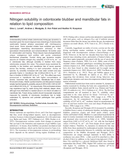 Nitrogen solubility in odontocete blubber and mandibular fats in