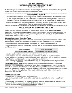 NEW WATER RESTRICTIONS - City of St. Petersburg