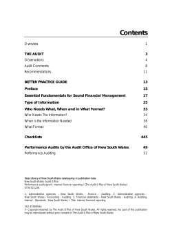 Internal Financial Reporting - Audit Office of New South Wales