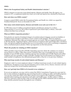 OSHA What is the Occupational Safety and Health