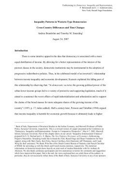 Inequality Patterns in Western-Type Democracies: Cross