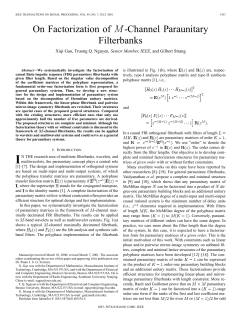 On factorization of M -channel paraunitary