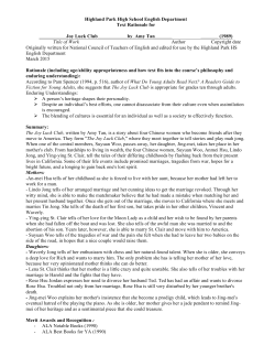 Joy Luck Club, The - Highland Park High School