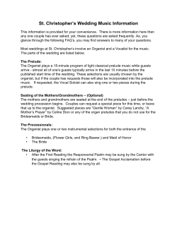 St. Christopher`s Wedding Music Information 2017