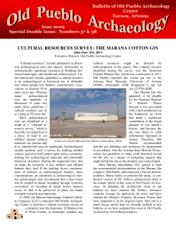 cultural resources survey: the marana cotton gin