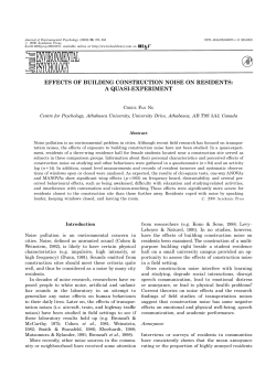 effects of building construction noise on residents: a