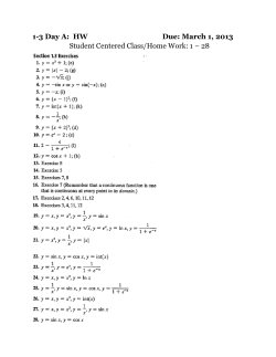 1-3 Day A: HW Due: March 1, 2013 Student Centered Class/Home