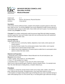 Aquatic Educ Activity - Musical Mussels